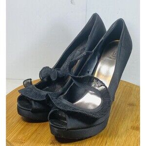 Bakers Black Stilettos Peep Toe Size 8.5M